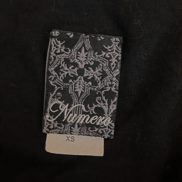 Y2K Studded Top Black Strapless Brown Faux Belt Size XS Goth Grunge Fairy Gyaru - Picture 6 of 8